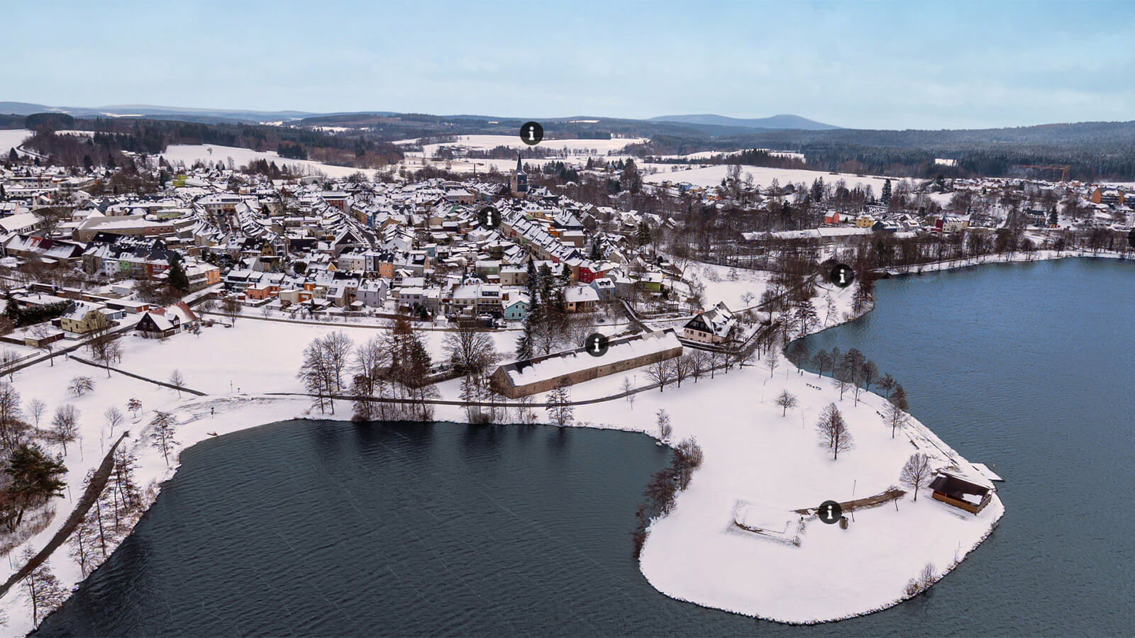 Weißenstadt 360° Aufnahme mit Drohne im Winter