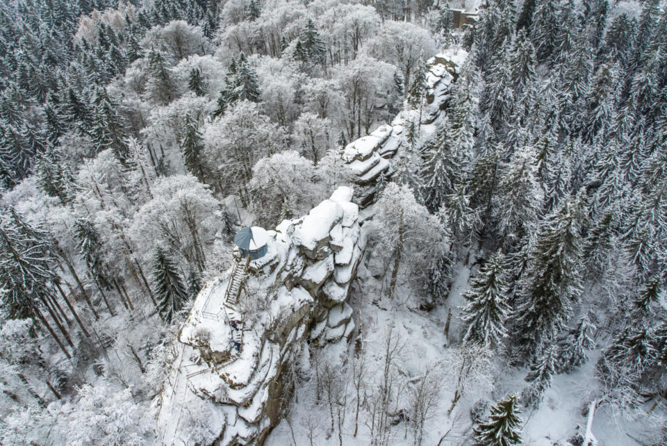 Großer Waldstein im Winter, Berge um Weissenstadt