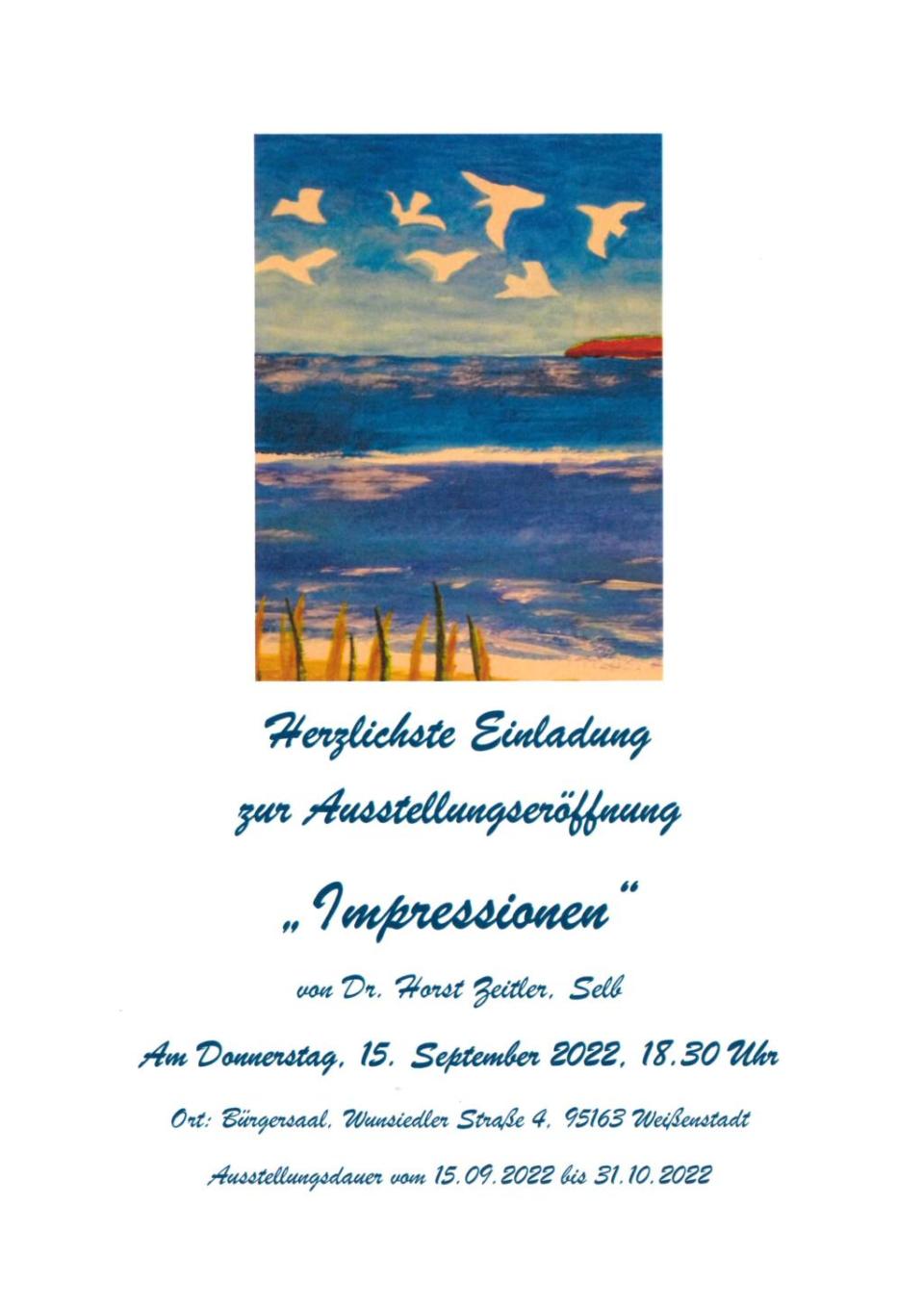 Ausstellungseröffnung von Dr. Horst Zeitler "Impressionen"